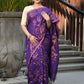 Beatitude Purple Cotton Floral Jamdani Saree