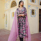 Vaasva Women Rani Muslin Embroidered Kurta, Pant & Dupatta Set | Swadesiicart