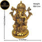 Tamas Brass Ganesh Lakshmi Statue | Golden Finish | Diwali Decor - Swadesiicart