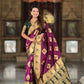 PR Fashion Wine Soft Banarasi Silk With Zari Weaving Meenakari Design Saree | Swadesiicart