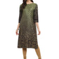 Ahalyaa Women Olive Green Printed Straight Kurta | Swadesiicart