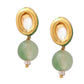 Ruby Raang Green Aventurine Kundan Studs | Swadesiicart