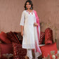 Ethnic Festive Wear Viscose Chanderi White Stitched Suit With Dupatta - Tanisha | Swadesiicart