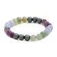 Red Carnelian, Amathyst Multicoloured Brown and Black Round crystal Beads Elastic Bracelet - Ruby Raang | Swadesiicart