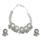 Mominos Fashion Johar Kamal Silver-Plated Brass Finish Mirror Work Women Choker | Swadesiicart
