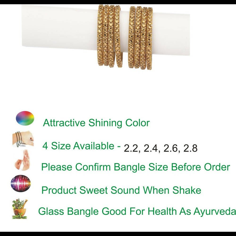 Afast Bridal Wedding & Party Fashionable Colorful Glass Bangle/Kada Set, Pack Of 8 - Swadesiicart
