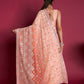 Vamsee Peach & White Georgette Designer Saree - Swadesiicart