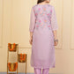 Wine Premium Organza Embroidered Stitched Suit With Dupatta - Tanisha | Swadesiicart