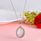VOJ Women Beads Stainless Steel Sliver-Plated Chain with Oval-Shape Pendant - Swadesiicart