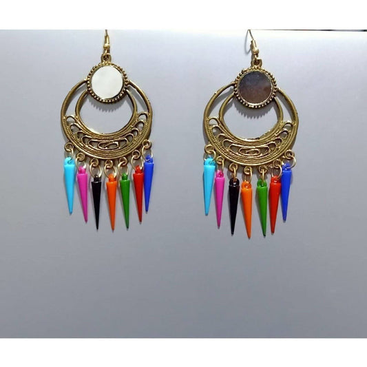 MS Fashion India Stylish Traditional Chandbali Multi Color Alloy Earrings | Swadesiicart