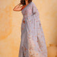 Vamsee Riva Grey Georgette Saree - Swadesiicart