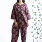 Breathables Wine Butta Cotton Co-Ord Set – Kurta With Straight Pants