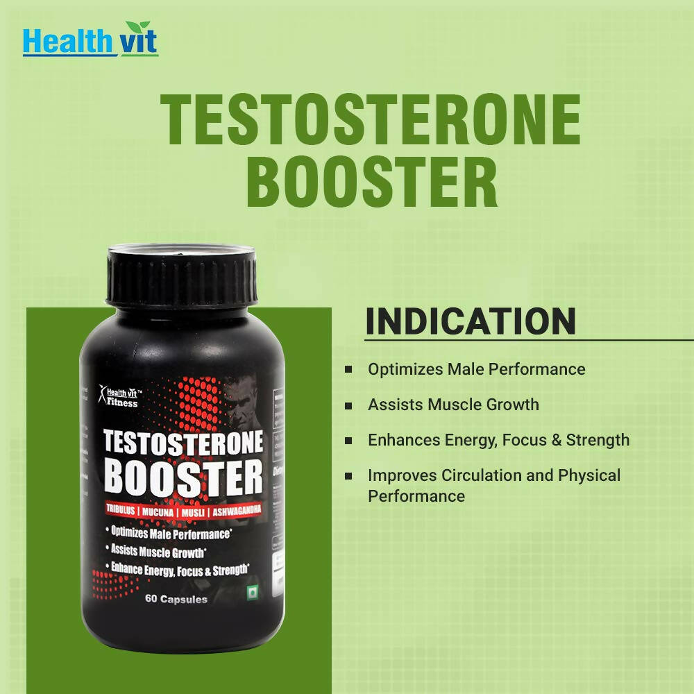 Healthvit Testosterone Booster Capsules | Swadesiicart