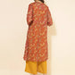 Janasya Women's Mustard Moss Solid Festive Crop Top Set | Swadesiicart
