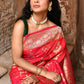 Joban Fashion Red Soft Pure Handloom Banarasi Silk Saree | Swadesiicart