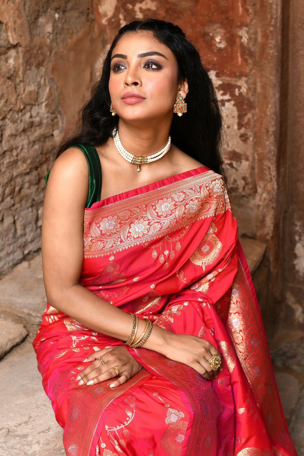 Joban Fashion Red Soft Pure Handloom Banarasi Silk Saree | Swadesiicart