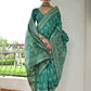 Vishnu Weaves Women's Rama Handloom Raw Silk Thread Weaving Saree with Blouse - Swadesiicart