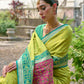 Vishnu Weaves Women's Mahendi Banarasi Silk Woven Saree with Blouse - Swadesiicart