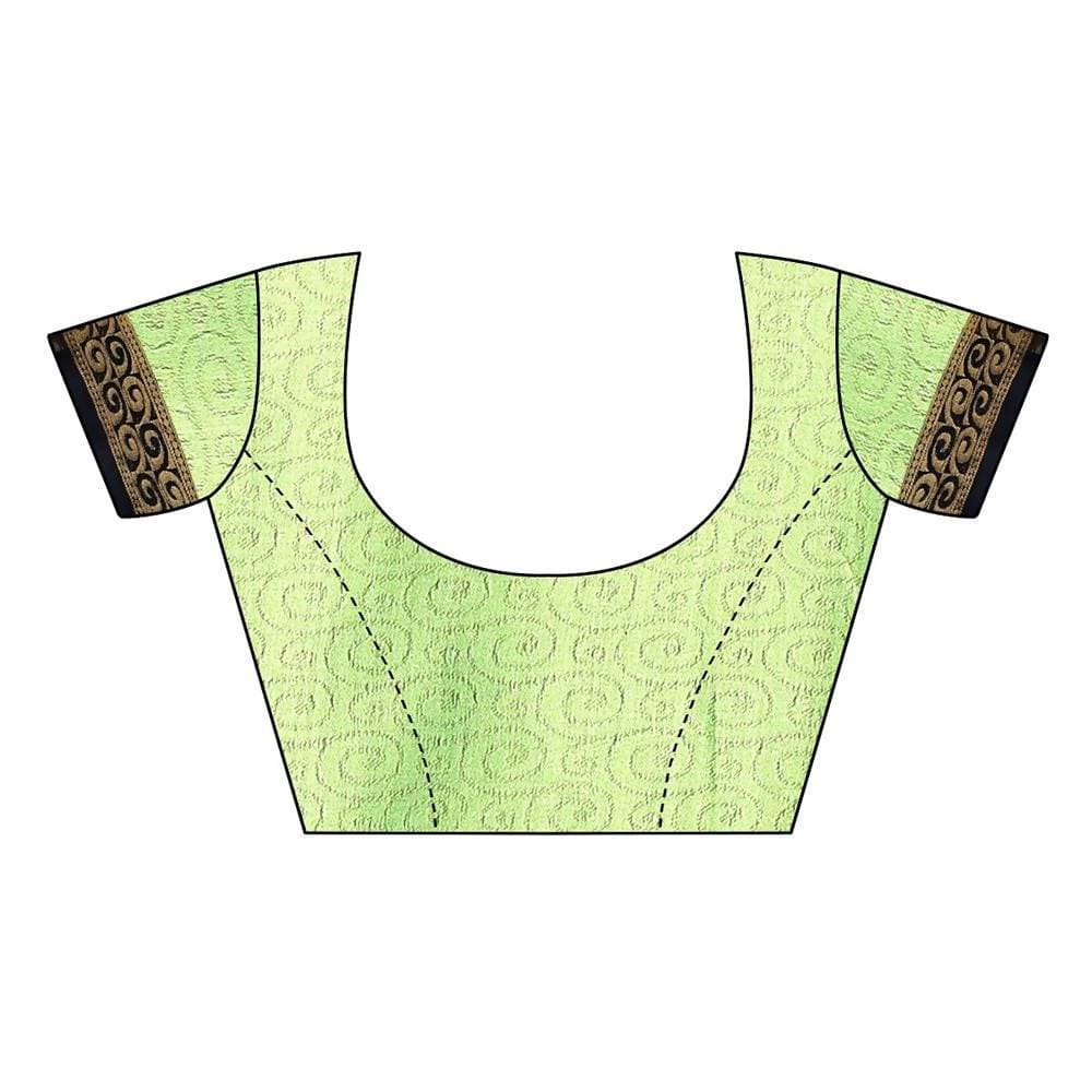 Vamika Banarasi Jacquard Weaving Green Saree (DHONI GREEN) | Swadesiicart