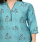 Lagi Women's Turquoise Blue Printed Straight Kurta & Pant (MC41A) | Swadesiicart