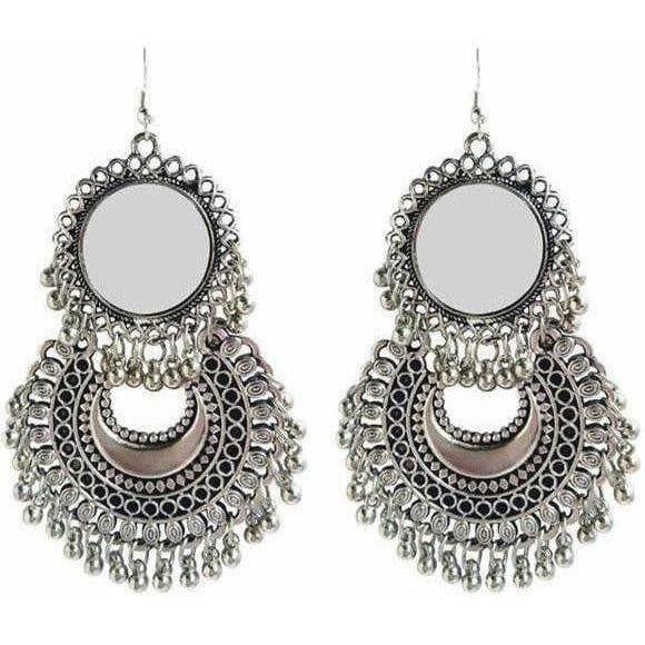 MS Fashion India Sun Design Mirror Moon Style Hanging Earrings For Parties | Swadesiicart