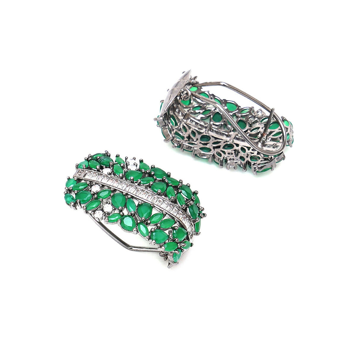 Jade Oversized Half Loops- Ruby Raang | Swadesiicart