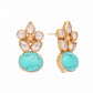 Nuyug 22K Gold Plated Turquoise Bloom Studs | Swadesiicart