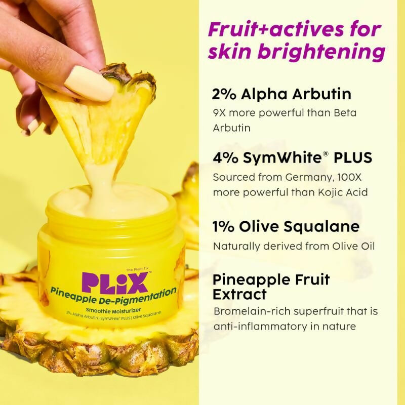 PLIX The Plant Fix Pineapple Depigmentation Regime With Face Wash, Toner, Serum & Moisturizer | Swadesiicart