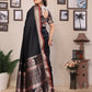 Joban Fashion Black Solid Banarasi Silk Sarees | Swadesiicart
