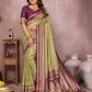 Aastha Fashion Mehndi Kalamkari Silk Weaving Saree