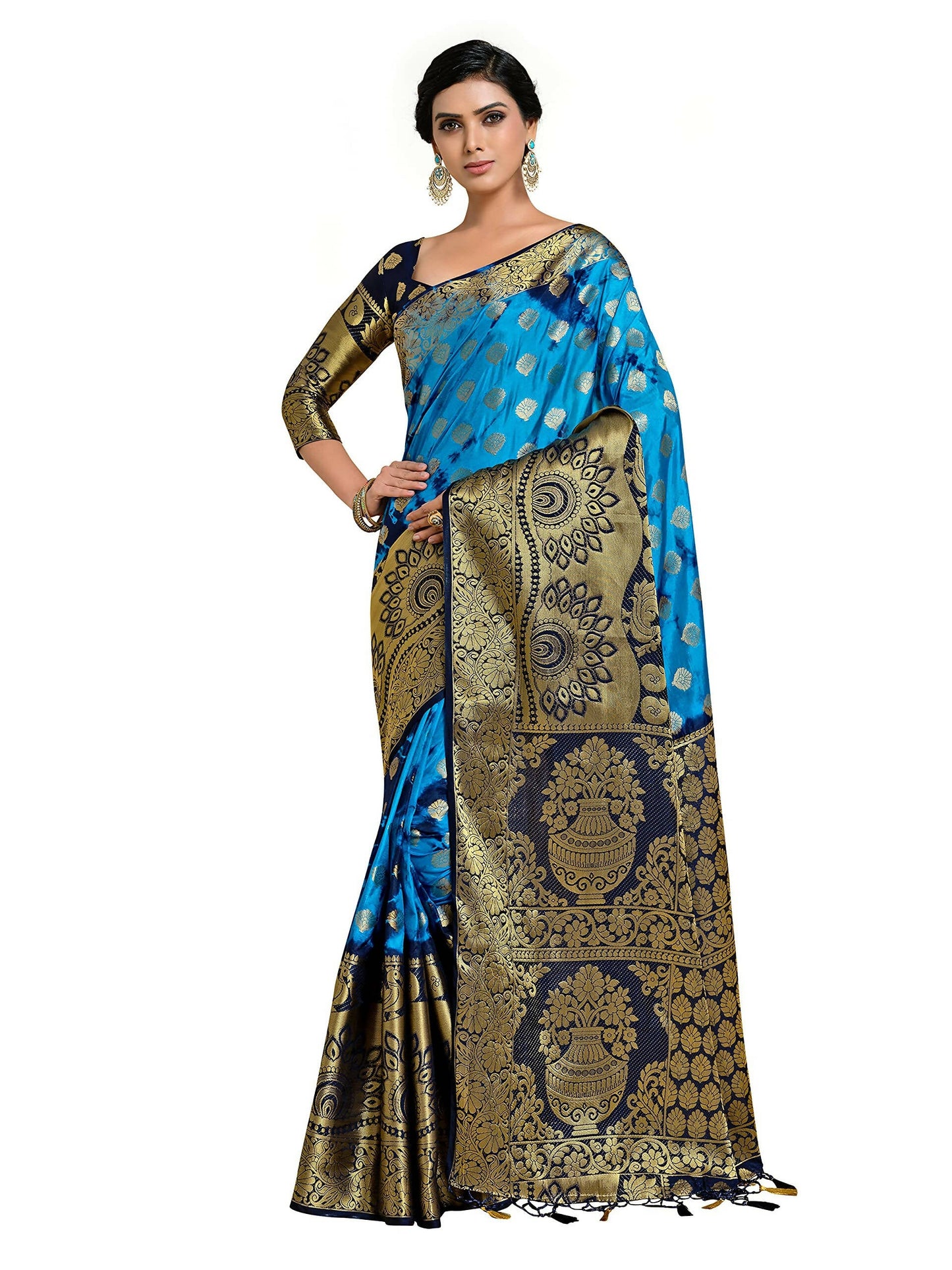 Mimosa Women's Banarasi Art Silk Multicolor Saree | Swadesiicart