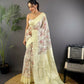 Joban Fashion Grey Floral Motifs Banarasi Silk Sarees | Swadesiicart