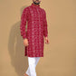 Anaita Maroon Printed Cotton Straight Kurta