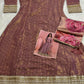 Anaita Brown Shimmer Stitched Anarkali Suit with Sequins Embroidery Foil Stitch Work