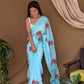 Vamsee Fana Sky Georgette Silk Saree - Swadesiicart