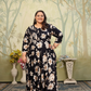 Jyoti Fashion Women's Black Rayon Floral Print with Sequins Designer Anarkali Set | Swadesiicart
