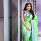DEIANA'S Beautiful Designer Golden zari Soft Lichi Silk Saree - Pista - Swadesiicart