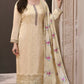 Anaita Cream Silk Embroidered Stitched Salwar Suit