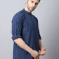 Even Apparels Navy Pure Cotton Men's Kurta With Side Placket | Swadesiicart