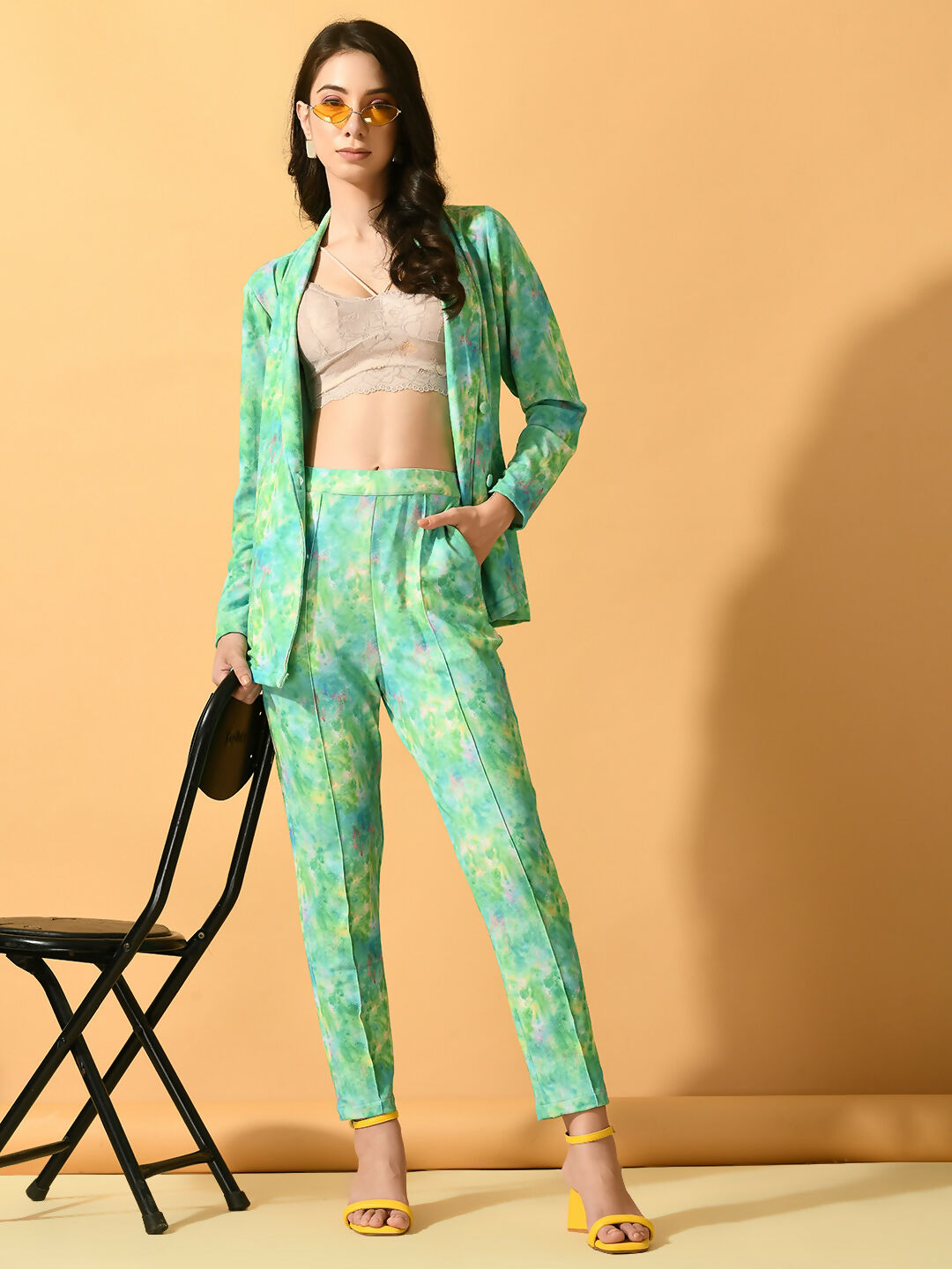 Myshka Women's Multi Printed Coat With Trousers - Swadesiicart