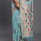 Shree Shyam Fashion Linen Cotton Sky Blue Saree