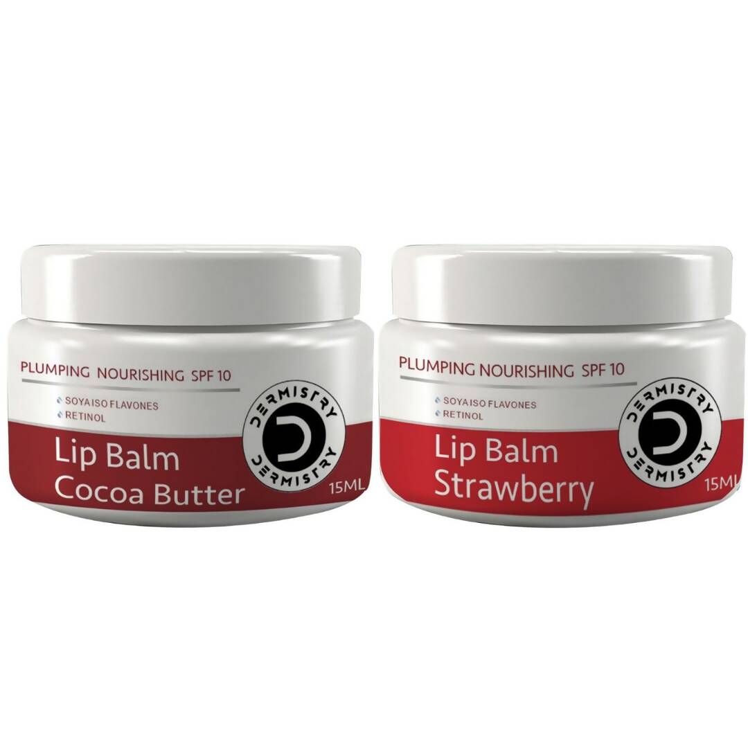 Dermistry Nourishing Cocoa Butter Lip Balm & Strawberry Lip Balm - Swadesiicart