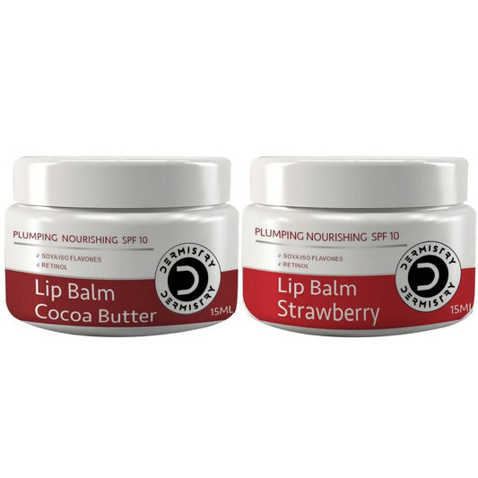 Dermistry Nourishing Cocoa Butter Lip Balm & Strawberry Lip Balm - Swadesiicart