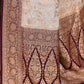 Joban Fashion Nude Grey Crepe Chiffon Pure Handloom Banarasi Silk Saree | Swadesiicart