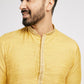 Ethnic India Yellow Men's Kurta Woven Design Polyester | Swadesiicart