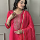 Rani Viscose chanderi Stitched Suit With Dupatta - Tanisha | Swadesiicart