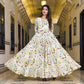 All Season Designer Cream Pure Maslin Gown - Anbazaar