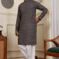 Blue Modal Silk Woven Designer Men's Rajwadi Kurta Set - Mahotsav