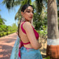 Vamsee Vamakshi Grey Organza Saree - Swadesiicart
