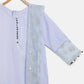 Ahalyaa Blue Crepe Silver Glitter Print Kids Kurta Palazzo Set With Dupatta For Girls | Swadesiicart